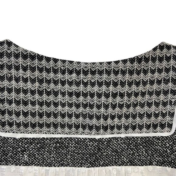 To The Max Womens Tunic‎ Blouse Ivory Chiffon Embossed Sleeveless Tweed Upper XS - Picture 3 of 9